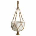 Hängepflanztopf 15 cm Keramik Creme Baumwollseil Boho