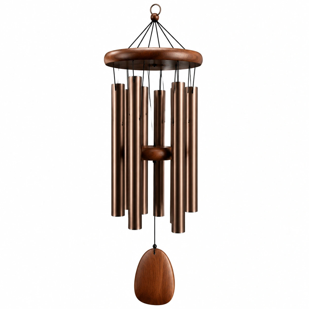 Windspiel 90 cm aus Metall und Holz in Braun für Innen- und Außenbereich