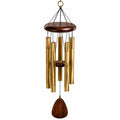 Windspiel 90 cm aus Metall und Holz Goldbraun für Garten und Balkon mit Klangröhren